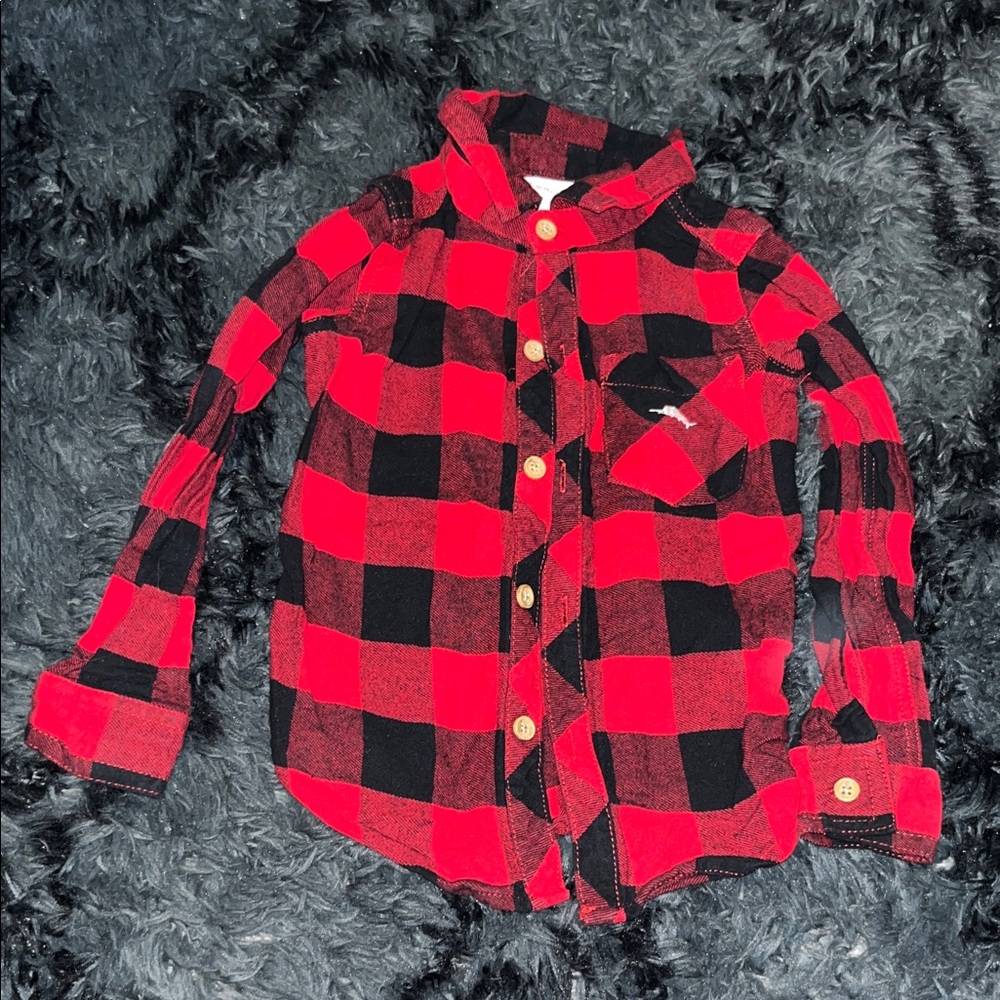 Tommy Bahama Kids Plaid Button Down Shirt in Red and Black